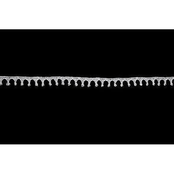 Kiddo 0.5" White Embroidered Dainty Crown Shape Venise Lace Trim by Yardage