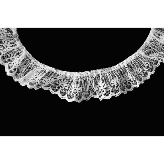 Kiddo 1.75" White Ruffled Gathered Raschel Lace Trim Wholesale Lot Sewing Notion