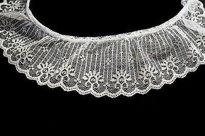 Kiddo 2.25" White Ruffled Gathered Raschel Lace Trim Wholesale Sewing Notions