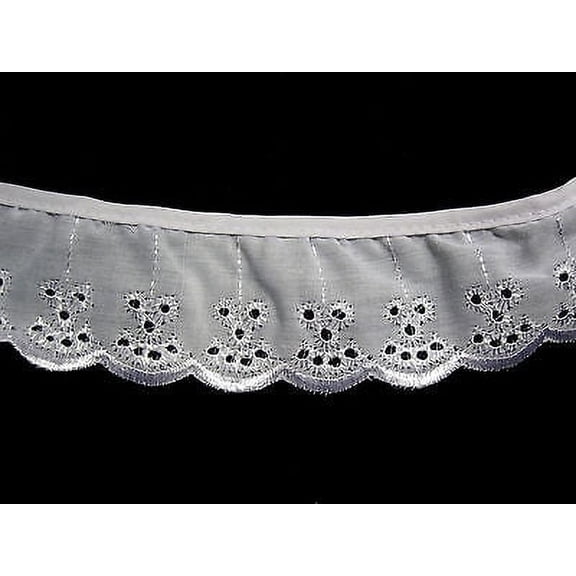 Kiddo 2" White Gathered Ruffled Cotton Eyelet Lace Trim Crafts Sewing Wholesale