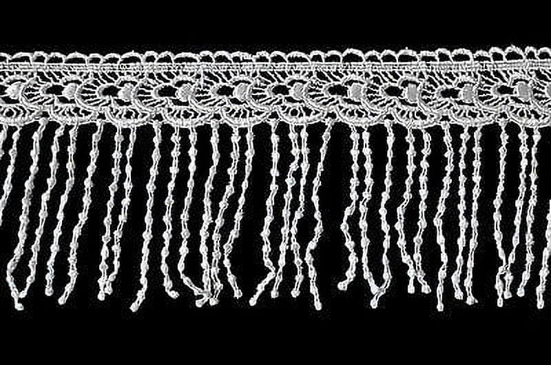 Kiddo 5.5" White or Ivory Floral Guipure Venice Lace Fringe Trim by Yard