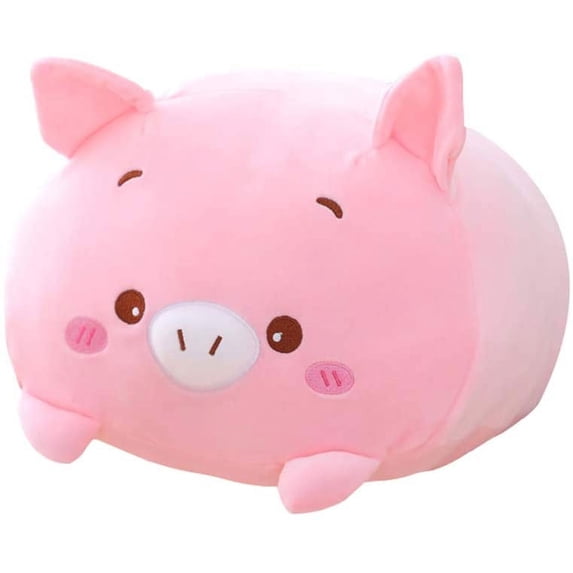 Kiddopark 8 inch Cute Pink Pig Plush Stuffed Animal Cylindrical Body Pillow,Super Soft Cartoon Hugging Toy Gifts for Bedding