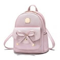thumbnail image 1 of Kiddopark Bowknot Cute Leather Backpack Mini Backpack Purse for Women,Pink, 1 of 8