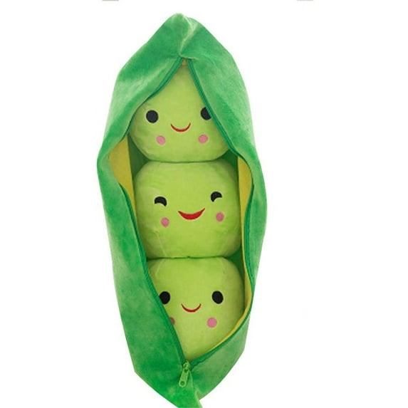Kiddopark Giant Peas Pod Plush Toy Pea Pod Pillow Cute Pea Stuffed Toys Plant Doll(Green,25cm)