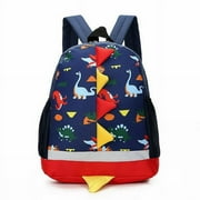 Kiddopark Kids Toddler Backpack Boys with Strap Dinosaur Kindergarten Bookbag(Dark Blue)