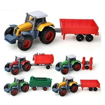 Kiddopark Truck & Toy Tractor With Trailers 4-Piece Farm Toy Car Set Kids Toys