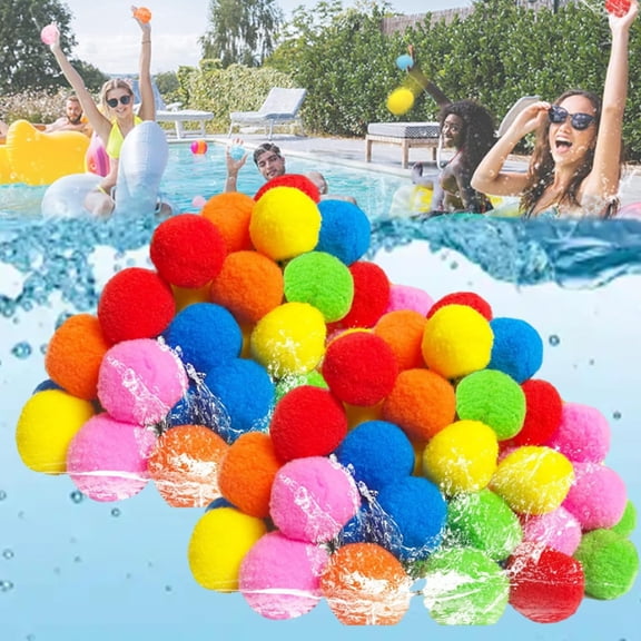 Kiddospace Reusable Water Sponge Balls, 2025 New Water Sponge Balls,Sponge Water Balls Soft and Safe, Instant Refill WaterBalloons,for Pool and Pool Party, Fun Lawn, Beach