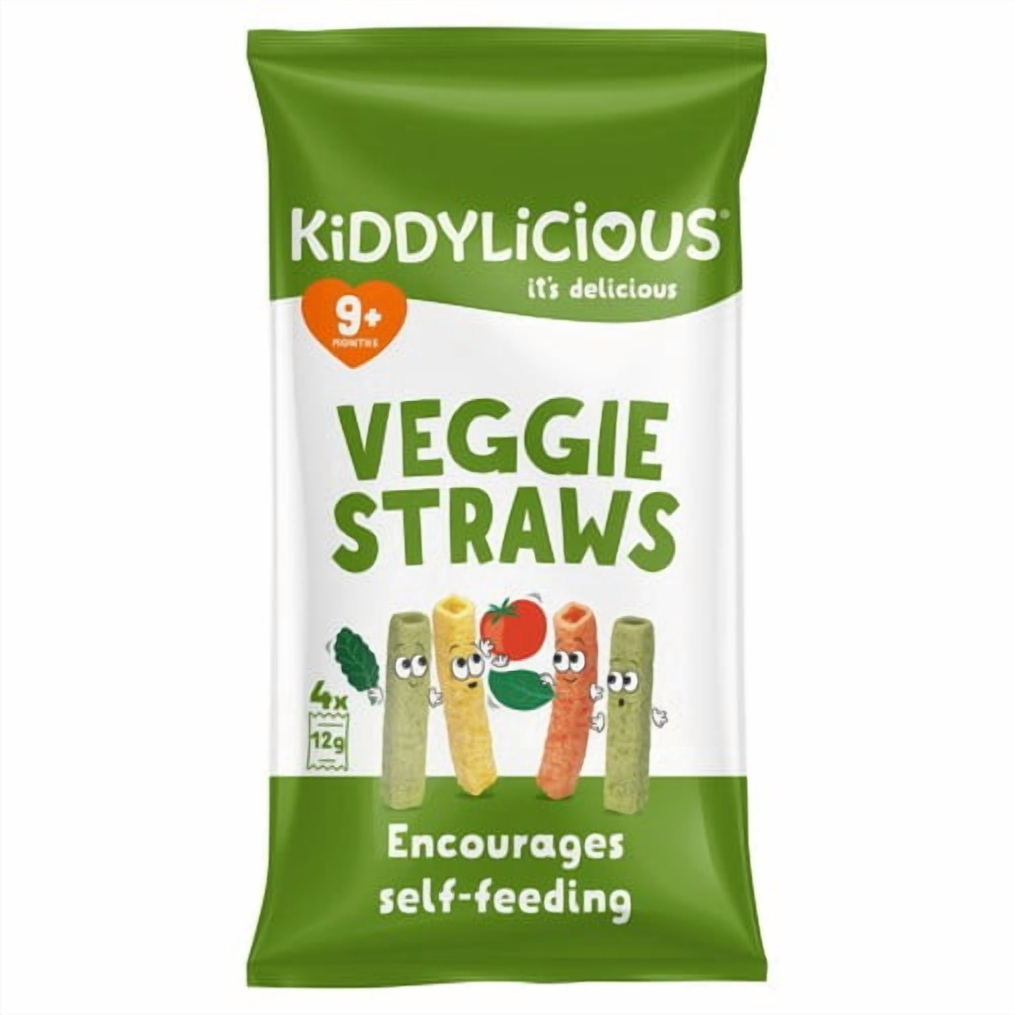 Kiddylicious Veggie Straws Baby Snacks Multi 4 x 12g, British Import (Pack of 3)