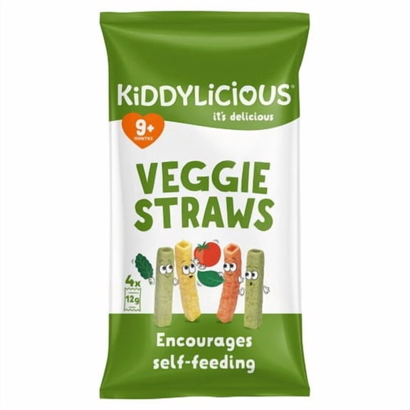Kiddylicious Veggie Straws Baby Snacks Multi 4 x 12g, British Import (Pack of 3)
