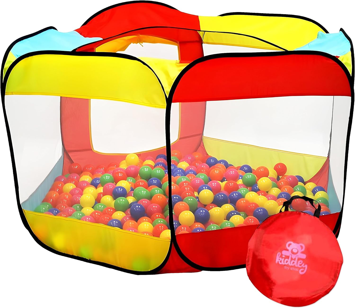 Kiddzery 6Sided Hexagon Theme Ball Pit Pop Up Play Tent for Kids with