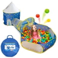 thumbnail image 1 of Kiddzery Rocket Ball Pit Polyester Play Tent, Blue, 1 of 5