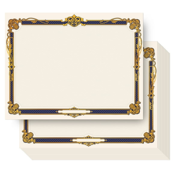 Kidepoch Gold Foil Border Certificate Paper, with Laser and Inkjet Printer, 8.5" x 11", 30 Count