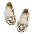 thumbnail image 1 of Kiderence Girls Flat Mary Jane Shoes School Party Dress Ballerina Shoe (Toddler/Little Kids) CK206 Gold - 11M, 1 of 7