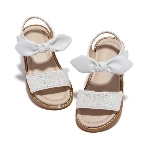 Kiderence Toddler Girls Slides Sandals Kids Sandals Little Girls Shoes Toddler (CK301 White - 8M)