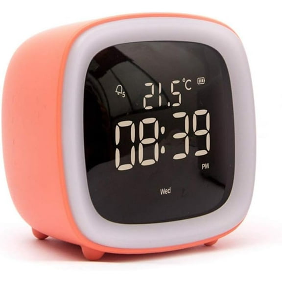 Kides Digital Alarm Clock with Night Light, Cute Pet TV Shape, Temperature Display,& Calendar, Rechargeabl