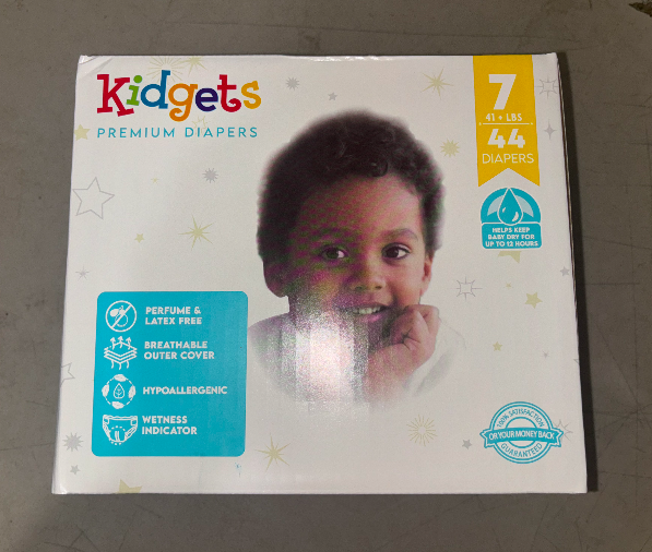 Kidgets Premium Diapers Size 7 (41+LBS) 88 Diapers Total