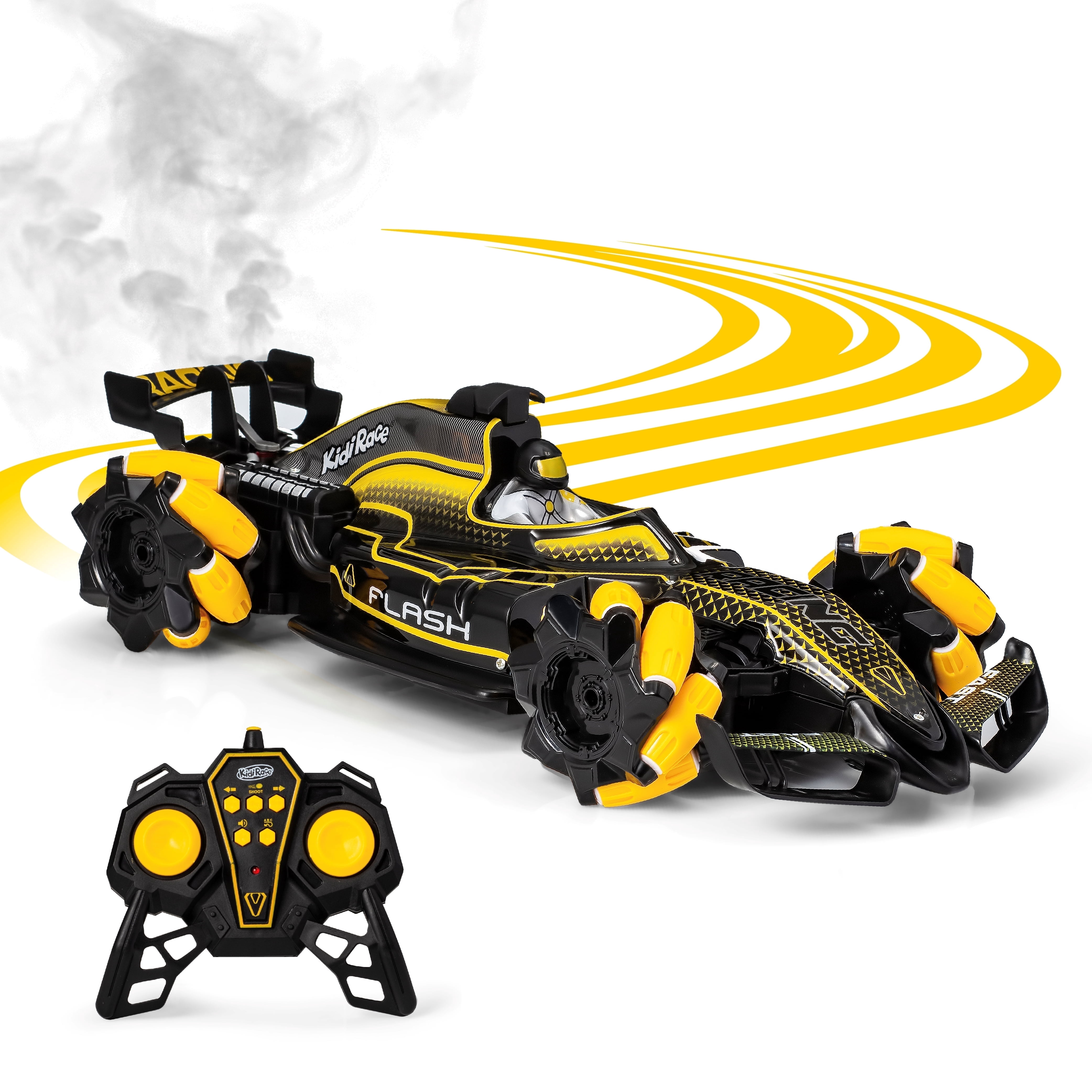Rechargeable Remote Control RC Car for Kids, 360 Twisting 4wd Drifter Vapor Generating 1:12 Scale