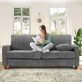thumbnail image 1 of Kidirect 70in Grey Sofa, Couches for Living Room 21in Extra Deep Seats,  Corduroy Sofas for Living Room No Tool Assembly, Modern Oversized Love Seat with 2 Pillows, Sofa Couch for Bedroom, 1 of 9