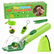 Kiditos Bug Catcher Kit for Kids Ages 3-8, One-Click Insect Catcher | Outdoor STEM Exploration, Observation Container, Tweezers and Compass Whistle, Nature Adventure Gift for Kids