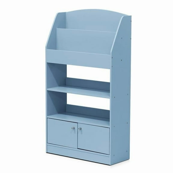Kidkanac Magazine & Bookshelf with Toy Storage Cabinet, Light Blue