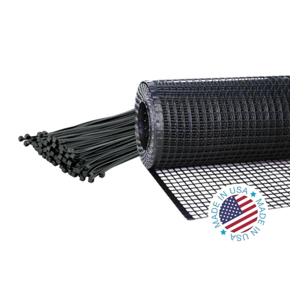 Kidkusion Heavy Duty Deck Guard With Attachment Hardware, 30 Ft Black, Outdoor Railing Plastic Netting, Baby Proof Balcony Guard, Childproof Banister Guard