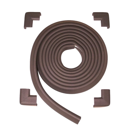 Kidkusion Table Cushion 16 ft Brown, Made in USA, Foam Rubber Babyproof Edge and Corner Guard, Child Safety Bumper