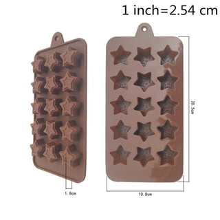 Bamutu Star Shape Chocolate Silicone Molds 2 Pcs 15-Cavity Ice Cube Mould Star Non Stick Candy Dessert Jelly Silicone Mold