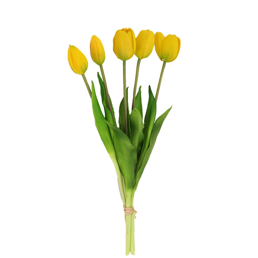 Kidlove 5Pcs Soft Rubber Artificial Tulip Bouquet, Colorful Hand Tie