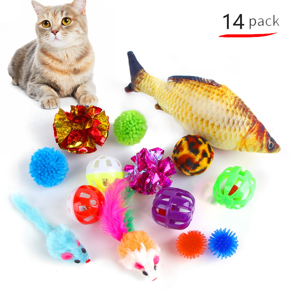 Kidlove Colorful Pet Toys Set Cats Fishing Rod Funny Cat Stick Tunnel  Variety Combinations Supplies Interactive Training Game Props 