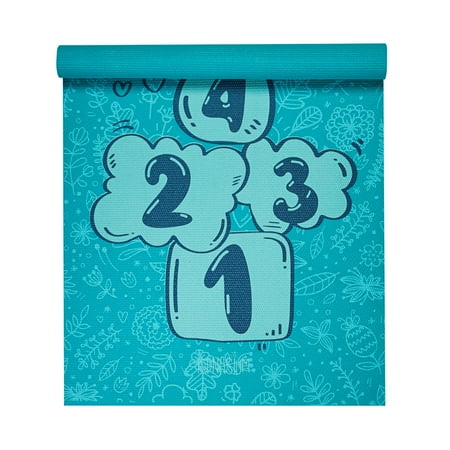 Kidnasium 3mm PVC Hopscotch Yoga Mat, Blue, 0.10" Thickness