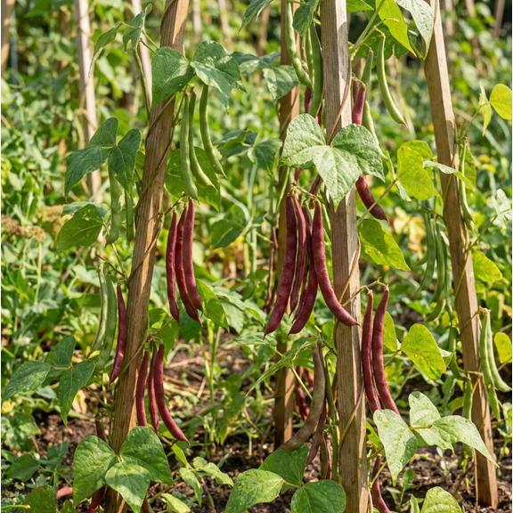 Kidney Bean Live Starter Plants, 2 Plants in One Pot, Easy Grow Bean Vegetable Plants for Outdoor Garden, Raised Beds & Container Growing