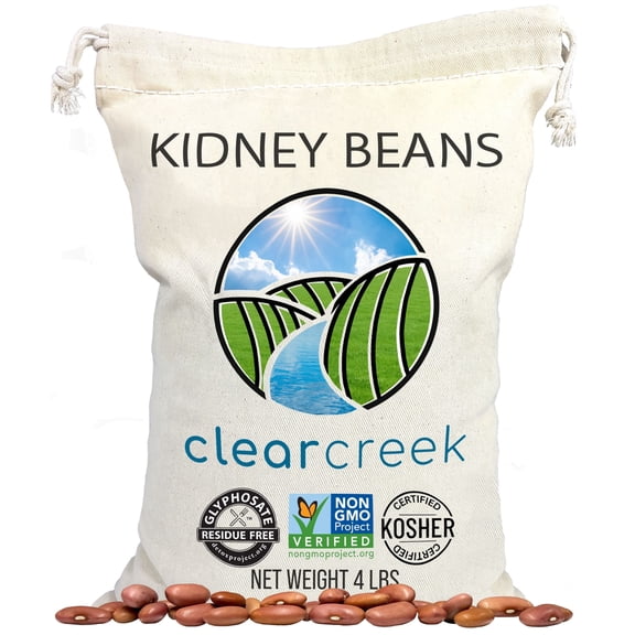 Certified Glyphosate Residue Free Kidney Beans | 4 lbs | Non-GMO | Kosher | Vegan | Non-Irradiated