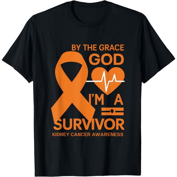 Kidney Cancer Awareness Month I'm A Survivor Orange Ribbon T-Shirt ...