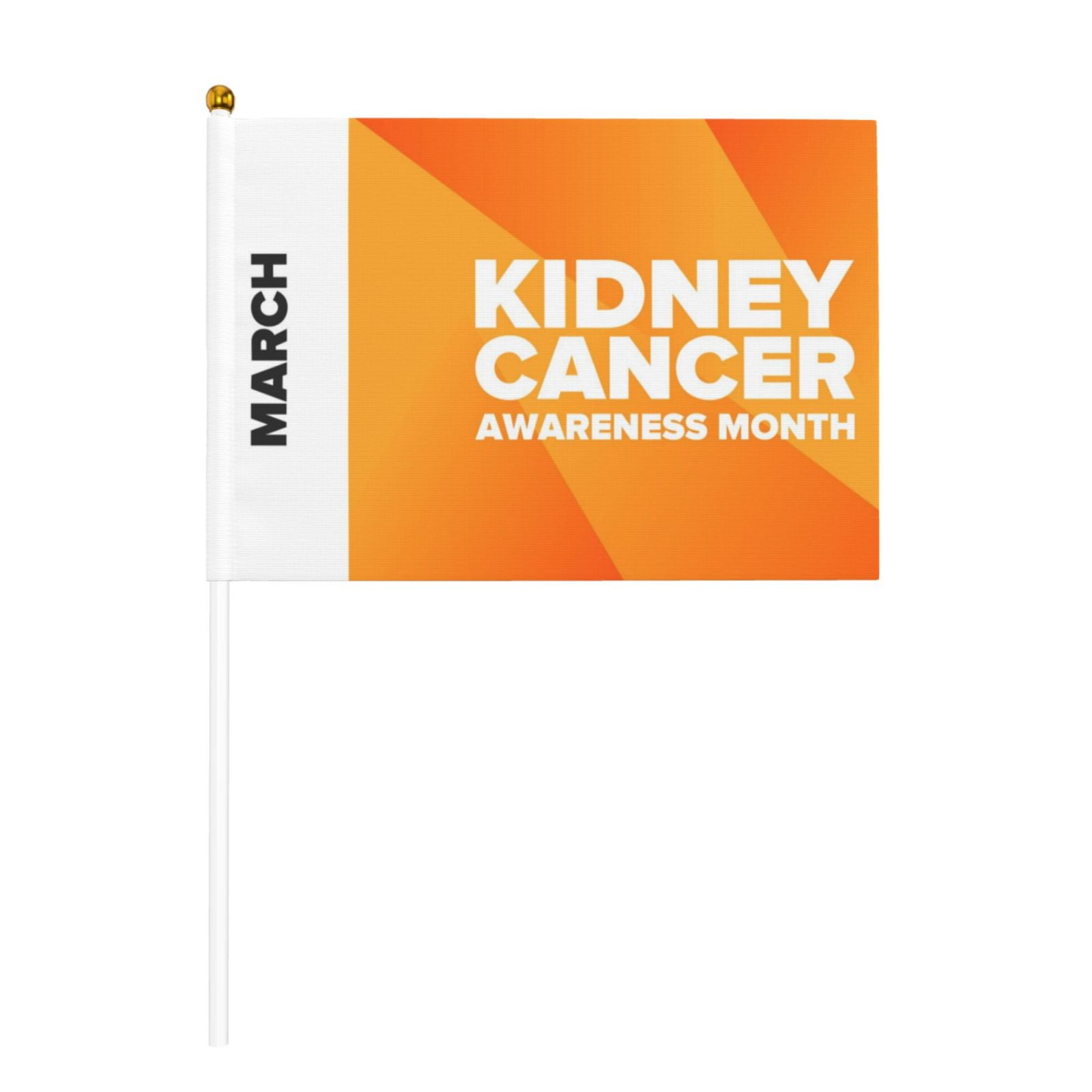 Kidney Cancer Awareness Orange Ribbon Flags 10 Packs Mini Handheld Flag