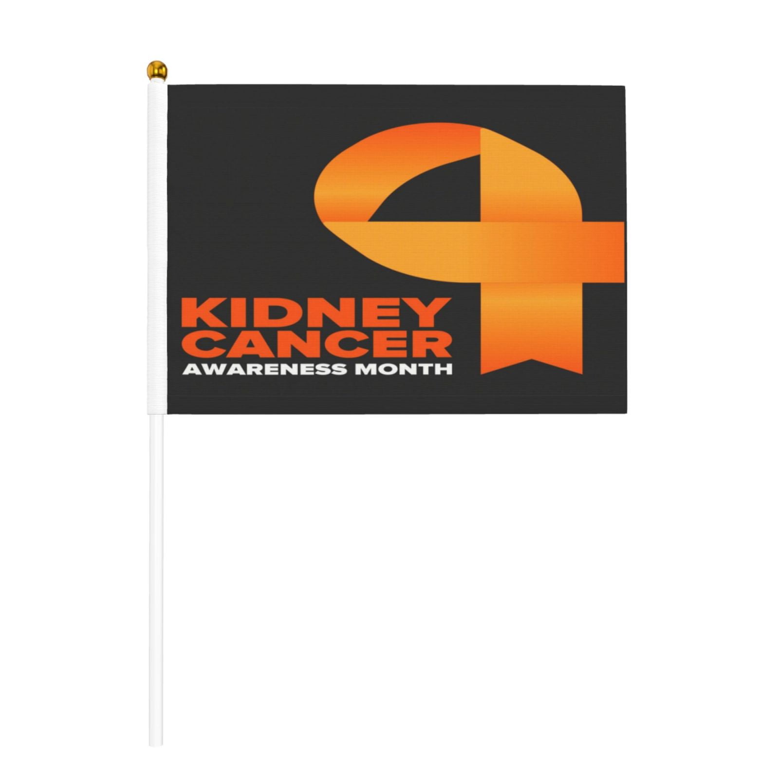 Kidney Cancer Awareness Orange Ribbon Flags 10 Packs Mini Handheld Flag