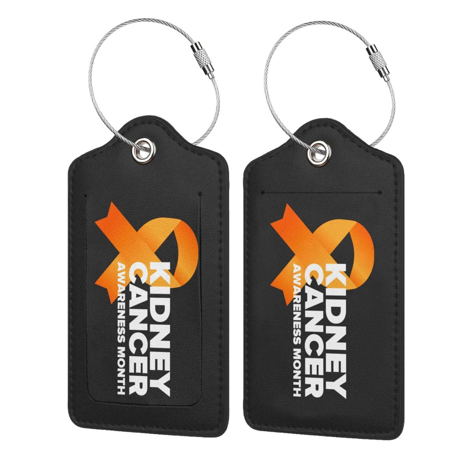Kidney Cancer Awareness Orange Ribbon Luggage Tags for Suitcase Tags
