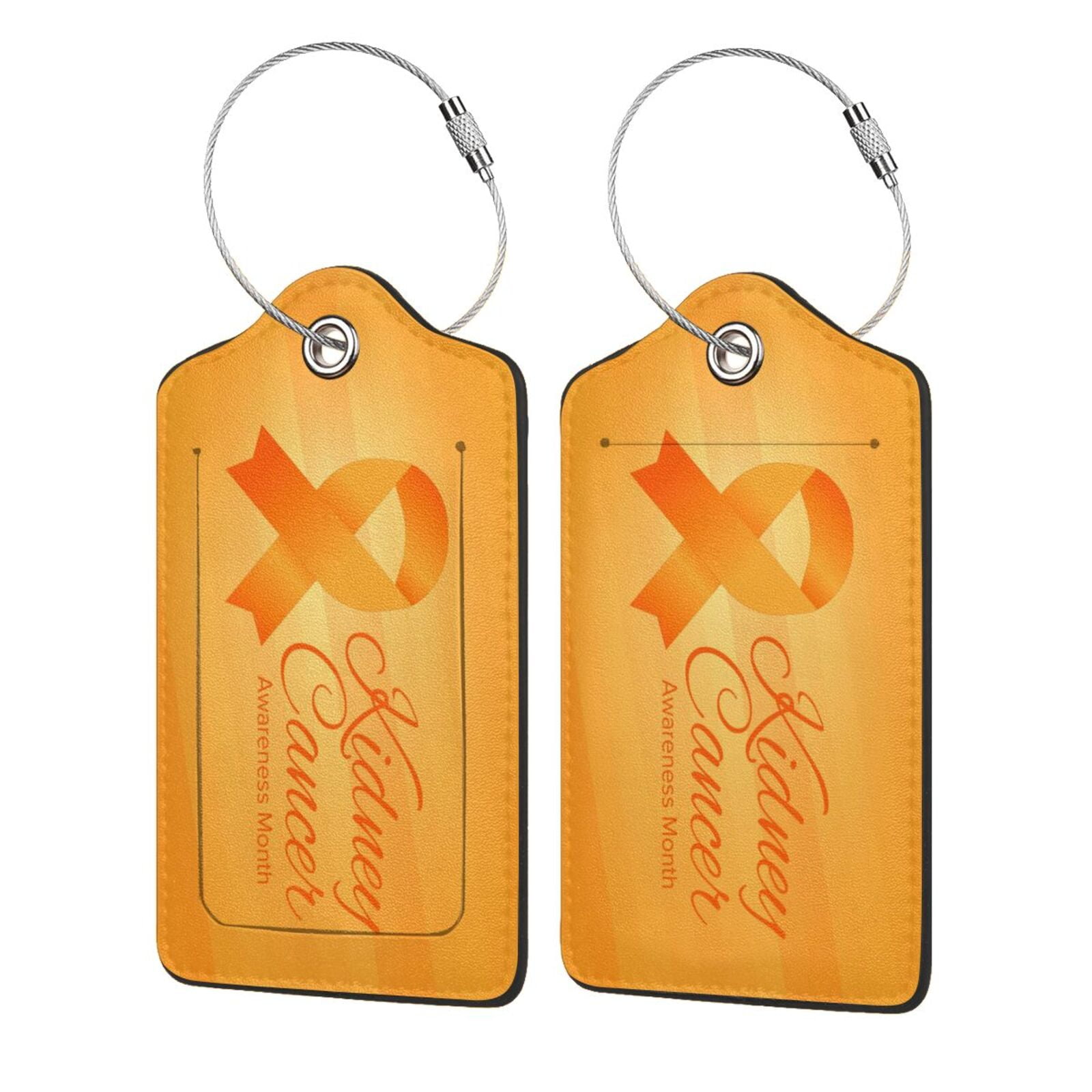 Kidney Cancer Awareness Orange Ribbon Luggage Tags for Suitcase Tags