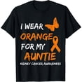 thumbnail image 1 of Kidney Cancer I Wear Orange For My Auntie Ribbon T-Shirt Black X-Large, 1 of 4