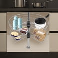 thumbnail image 1 of Kidney Chrome Lazy Susan Kitchen Base 2 Shelf Cabinet Corner Organizer Rack 24", 1 of 17