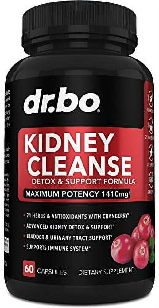 Kidney Cleanse Detox Support Supplement Natural Cranberry, Juniper Berries, Buchu & Uva Ursi