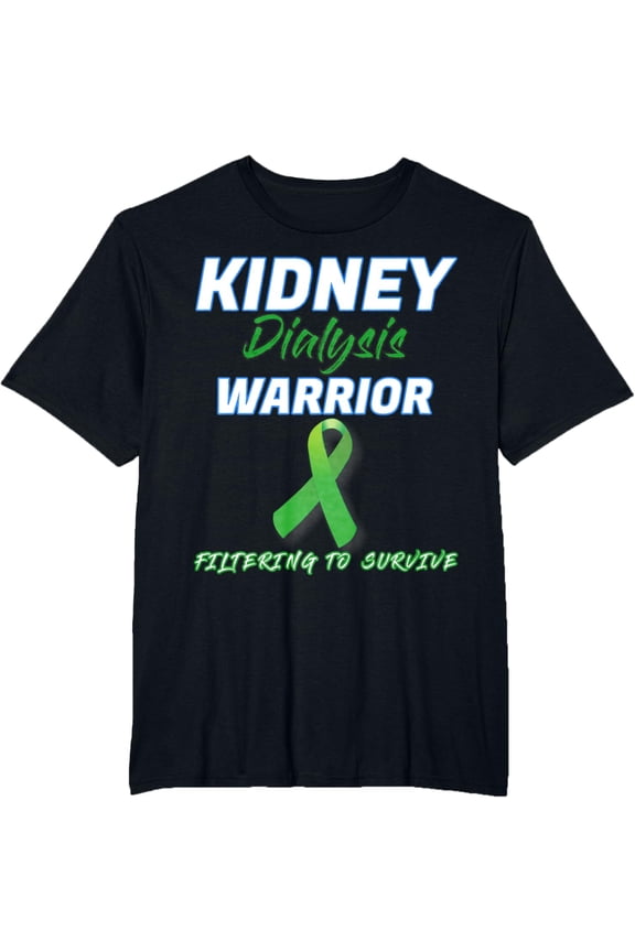Kidney Dialysis Warrior Hemodialysis Peritoneal patient gift T-ShirtMen and women, Black T-shirt, size: Extra large