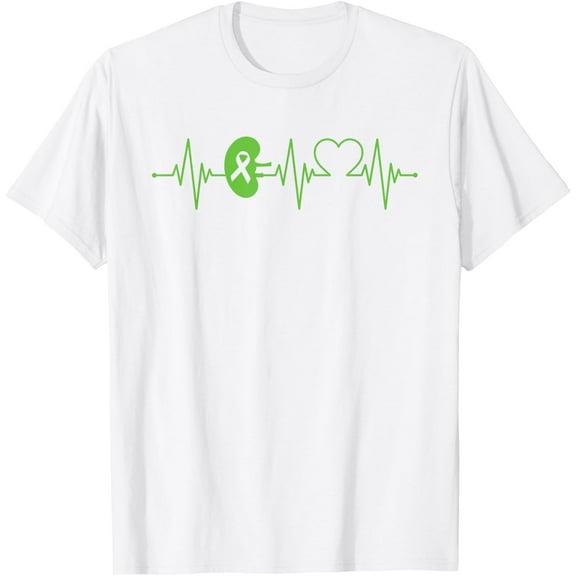 Kidney Disease Awareness Heartbeat Transplant Organ Donor T-Shirt