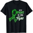 thumbnail image 1 of Kidney Disease Awareness Her Fight Green Ribbon Support Mom T-Shirt Black 3X-Large, 1 of 3