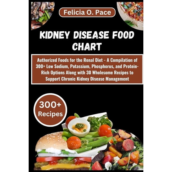 Kidney Disease Food Chart: Authorized Foods for the Renal Diet - A Compilation of 300+ Low Sodium, Potassium, Phosphorus, (Paperback)
