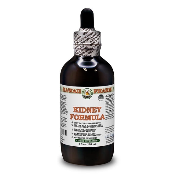 Kidney Formula ALCOHOL-FREE Liquid Extract Glycerite. Expertly Extracted by Trusted HawaiiPharm Brand. Absolutely Natural. Proudly made in the USA. Glycerite 4 Fl.Oz