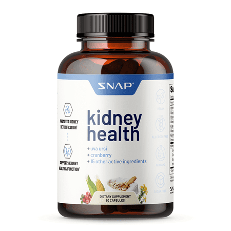 Snap Supplements Kidney Health Support Pills with Uva Ursi, 60 Count