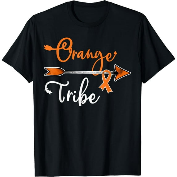 Kidney Leukemia Cancer Awareness Orange Ribbon Tribe T-Shirt