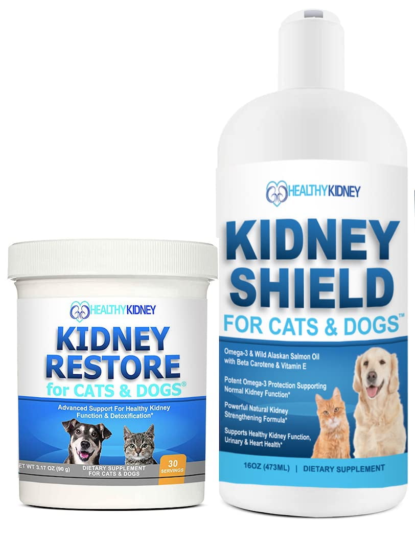 Kidney Restore & Shield Supplement Two-Pack for Cats & Dogs - Natural Renal Health Support