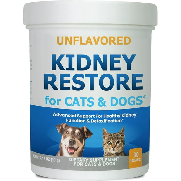Kidney Restore for Cats & Dogs - Unflavored Renal Support Supplement, 90G