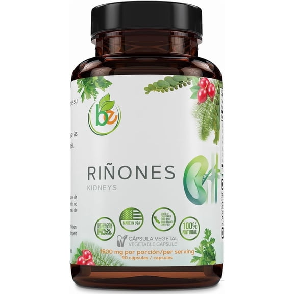 Kidney(Riones)& Bladder Wellness Support100% Natural Supplement W/Chanca Piedra, Horsetail & Cranberry Supplement,Magnesium & Vitamins B6, B12, C & DBotanical & Mineral Herbal Blendby BexpertsUSA